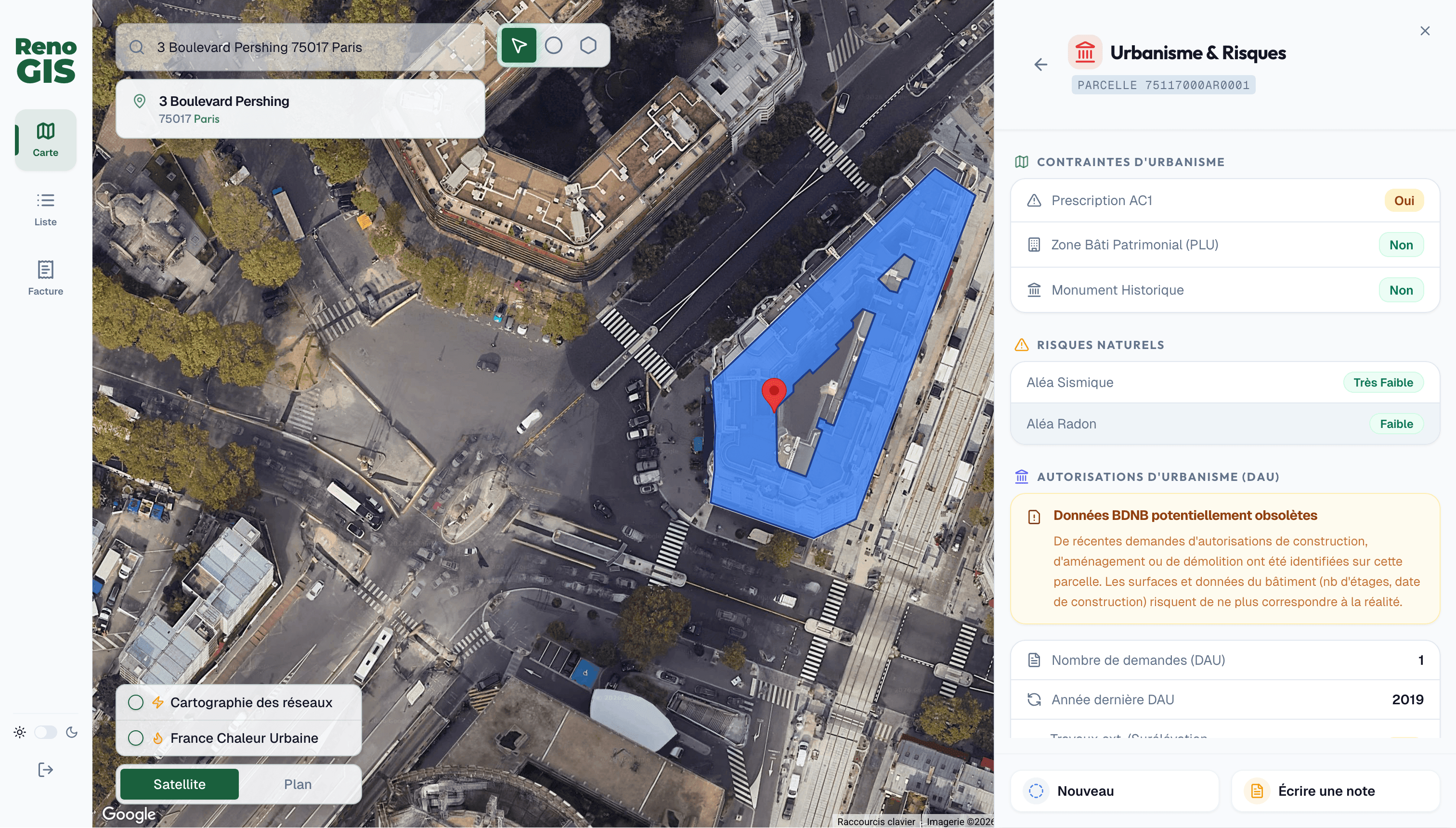 Viewer Urbanisme & Risques — RenoGIS